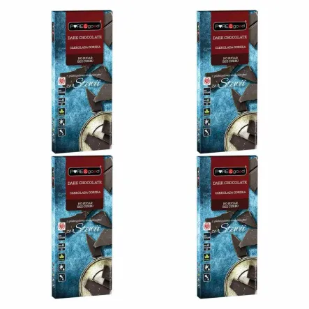 Zestaw 4 x Czekolada Gorzka ze Stewią i Erytrytolem 100 g - Pure and Good