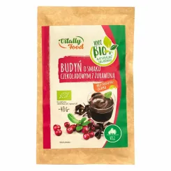 Budyń o Smaku Czekoladowym z Żurawiną Bio 40 g - Vitally Food