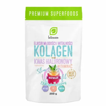 Kolagen +Witamina C+ Kwas Hialuronowy 250 g - Intenson - Wyprzedaż