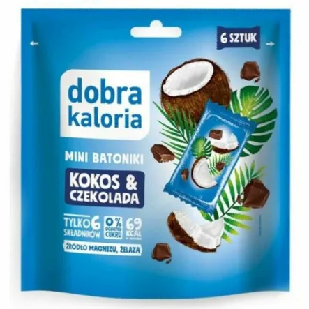 Mini Batoniki Kokos i Czekolada 102 g (6x 17 g) - Dobra Kaloria