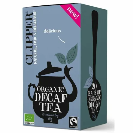 Herbata Czarna Bezkofeinowa Fair Trade Bio 50 g (20x 2,5 g) - Clipper