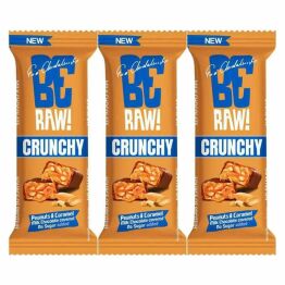 3 x Baton Crunchy Peanuts and  Caramel 40 g - BeRaw