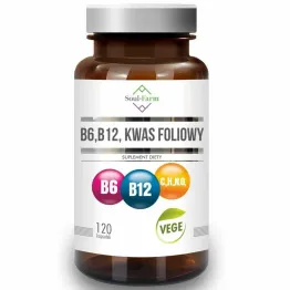 Witamina B6, B12, Kwas Foliowy 120 Kapsułek - Soul-Farm