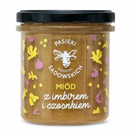 Miód z Imbirem i Czosnkiem 430 g - Pasieki Sadowskich