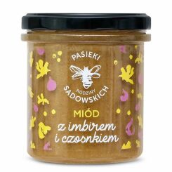Miód z Imbirem i Czosnkiem 430 g - Pasieki Sadowskich