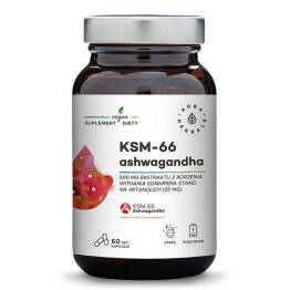 Ashwagandha KSM-66 Korzeń 500 mg 60 Kapsułek - Aura Herbals