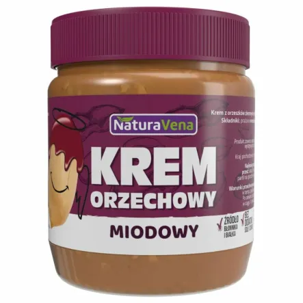 Krem Orzechowy Miodowy Bez Soli i Cukru 340 g - NaturAvena