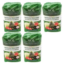 5,5 kg Sól Kłodawska 5x 1,1kg  Kamienna Naturalna Do Przetworów Niejodowana do Kiszenia - Kopalnia Soli Kłodawa 1100 g