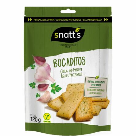 Chrupki Chlebowe z Czosnkiem i Pietruszką 80 g - Snatts