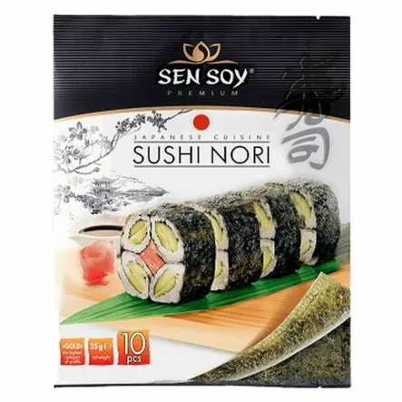 Sushi Nori z Alg Morskich 25 g (10 Arkuszy) - Sen Soy