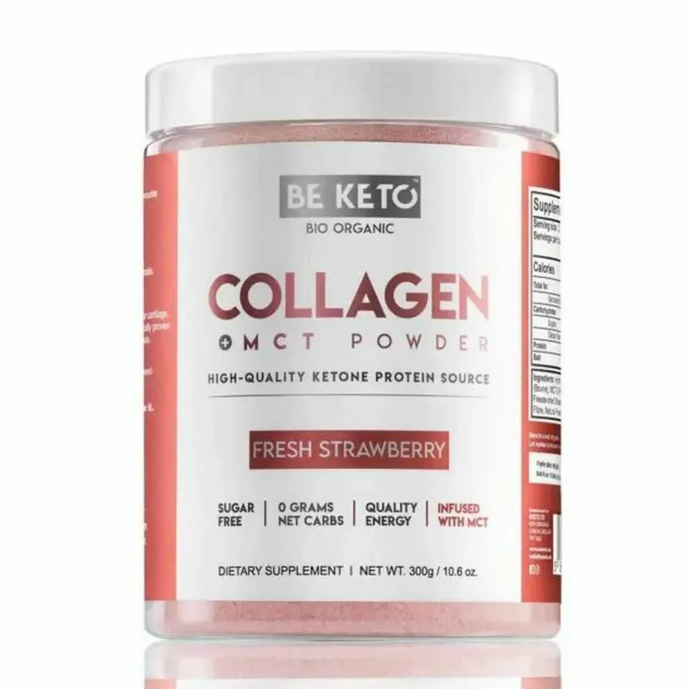 Keto Kolagen z Olejem MCT - Świeża Truskawka 300 g - Beketo