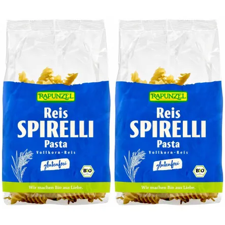 2 x Makaron Ryżowy Razowy Świderki Bezglutenowy Bio 250 g - Rapunzel