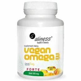 Vegan Omega 3 FORTE DHA 500 mg 60 Kapsułek - Aliness
