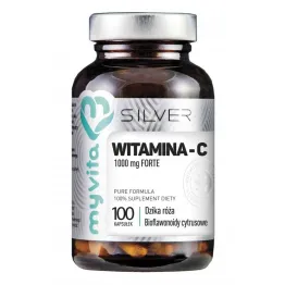 Witamina C 1000 mg Forte Dzika Róża Bioflawonoidy Cytrusowe 100 Kapsułek Vege - MyVita Silver ( Ascorbic Acid )