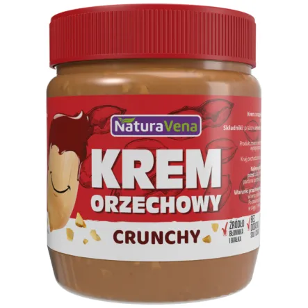 Krem Orzechowy Crunchy 100% Bez Soli Bez Cukru 340 g NaturAvena
