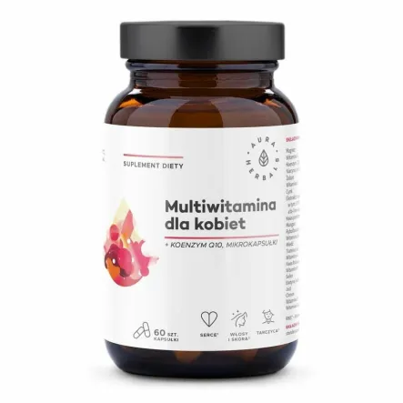 Multiwitamina Dla Kobiet + Koenzym Q10 Mikrokapsułki 60 Kapsułek - Aura Herbals