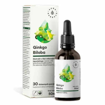 Ginkgo Biloba - Ekstrakt Miłorząb Japoński 50:1 50 ml - Aura Herbals