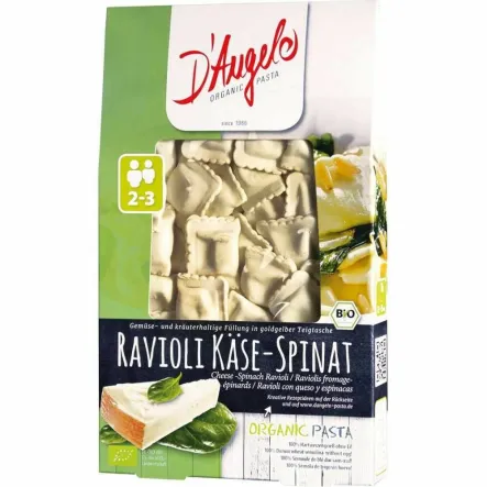 Ravioli z Serem i Szpinakiem Bio 250 G - D`Angelo