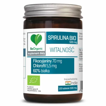 Spirulina Bio 100 Tabletek 500 mg - Be Organic