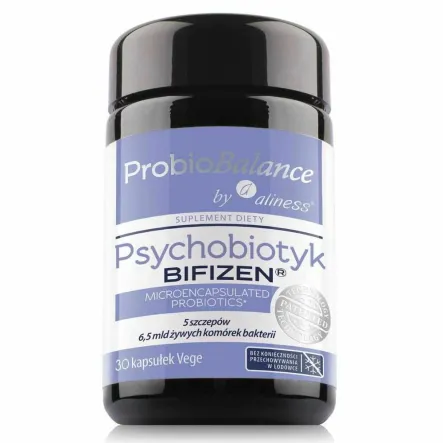 ProbioBalance Psychobiotyk Bifizen 6,5 mld. Żywych Komórek Bakterii 30 Kapsułek - Aliness