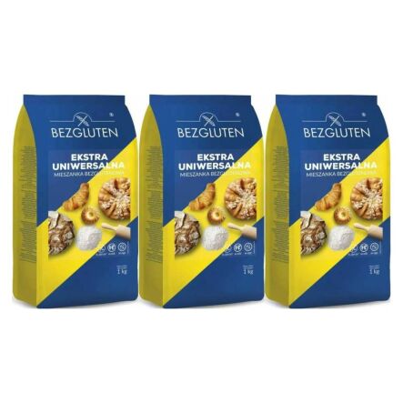 3 x Ekstra Uniwersalna Mieszanka Bezglutenowa 1 kg - Bezgluten
