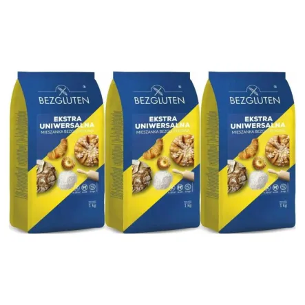 3 x Ekstra Uniwersalna Mieszanka Bezglutenowa 1 kg - Bezgluten