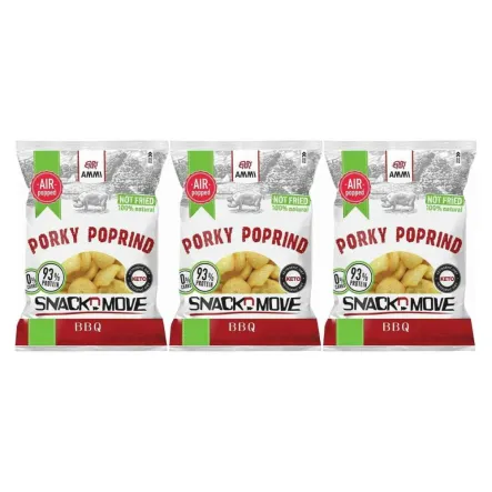 3 x Prażynki Wieprzowe Keto Prażone Powietrzem BBQ 30 g - AMMI