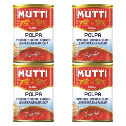4 x Pomidory w Kawałkach 400 g Drobno Krojone Polpa Pulpa MUTTI