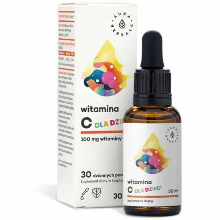 Witamina C Dla Dzieci Krople 30 ml - Aura Herbals ( Ascorbic Acid )
