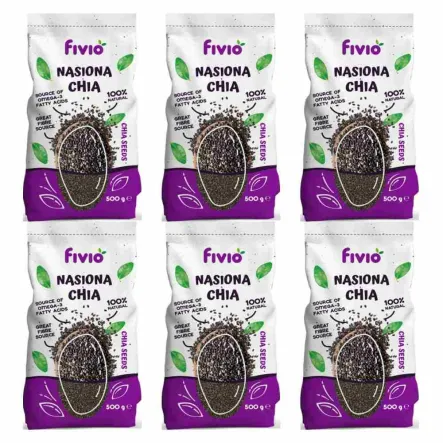 6 x Nasiona Chia 500 g - Vivio - Nasiona Szałwii Hiszpańskiej