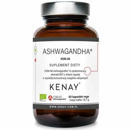 Ashwagandha KSM-66 BIO 60 Kapsułek - Kenay