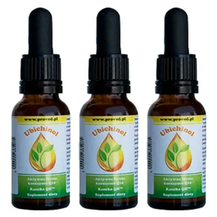 Zestaw 3 x Ubichinol (Aktywna forma Koenzymu Q10) 20 ml - Proved