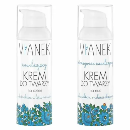 Zestaw Vianek Nawilżający Krem do Twarzy na Dzień 50 ml + Vianek Intensywnie nawilżający krem do twarzy na noc 50 ml - Sylveco