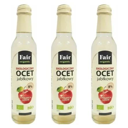 3 x Ocet Jabłkowy 5% Niefiltrowany Bio 250 ml - Fair Organic