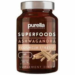 Superfoods Ashwagandha Redukcja Stresu 60 Kapsułek - Purella