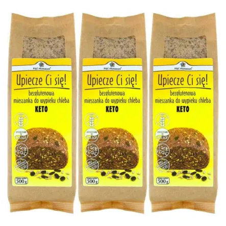 3 x  Mieszanka Chleba Bezglutenowego Keto 500 g - Pięć Przemian