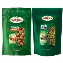 Orzechy Laskowe Łuszczone 1 kg Targroch  + Pestki Dyni bez Łupiny Doypack 1 kg - Targroch