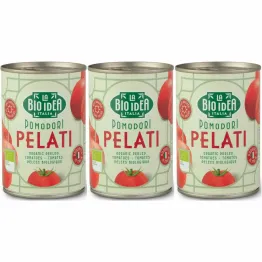 3 x Pomidory Pelati Bez Skóry w Puszce Bio 400 g (240 g)  - La Bio Idea