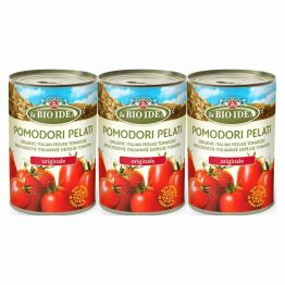 3 x Pomidory Pelati Bez Skóry w Puszce Bio 400 g (240 g)  - La Bio Idea
