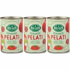 3 x Pomidory Pelati Bez Skóry w Puszce Bio 400 g (240 g)  - La Bio Idea