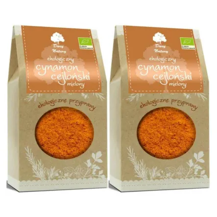 Zestaw 2 x Cynamon Cejloński Mielony Bio 200 g Dary Natury