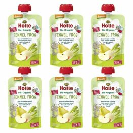 6 x Mus Owocowy Koperkowa Żabka (Gruszka, Jabłko, Koper Włoski) Bez Dodatku Cukru Bio Demeter 100 g - Holle