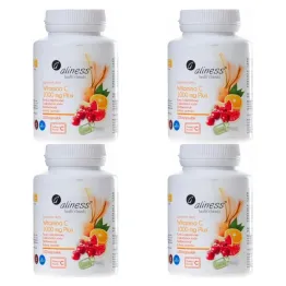 4 x Witamina C Kwas L-askorbinowy 1000 mg Plus 100 Kapsułek Vege - Aliness