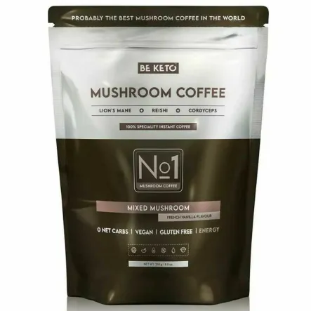 Kawa Rozpuszczalna Mushroom (Lion's Mane and  Cordyceps and  Reishi) Francuska Wanilia 250 g - Beketo