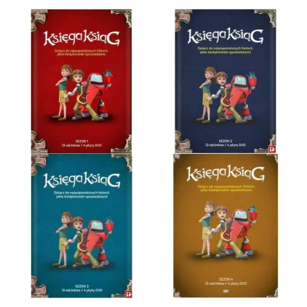 Księga Ksiąg Wszystkie 4 Sezony 16 DVD: Księga Ksiąg Sezon 1 (Odcinki 1 - 13) BOX 4 Płyty DVD + Księga Ksiąg Sezon 2 (Odcinki 14 - 26) BOX 4 Płyty DVD + Księga Ksiąg Sezon 3 (Odcinki 27 - 39) BOX 4 Płyty DVD + Księga Ksiąg Sezon 4 (Odcinki 40 - 53) BOX 4 