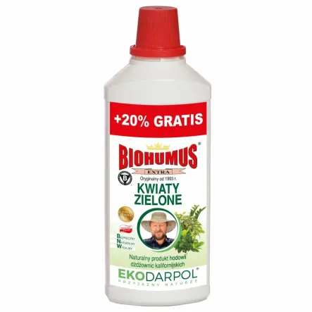 Biohumus Extra Kwiaty Zielone 1 l +20% Gratis (1,2 l) - Ekodarpol