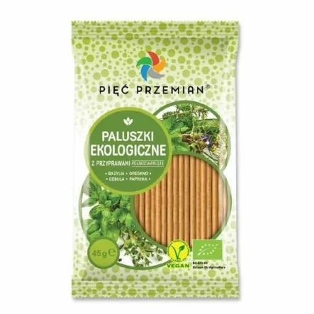 Paluszki z Przyprawami Pełnoziarniste BIO 45 g -- Pięć Przemian (data 26.03.2025)