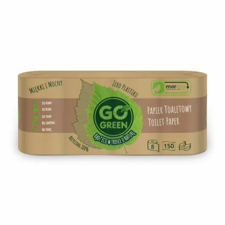 Papier Toaletowy 8 Rolek Po 150 Listków 3 Warstwy Go Green 