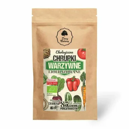 Liofilizowane Chrupki Warzywne EKO 20 g Doypack - Dary Natury