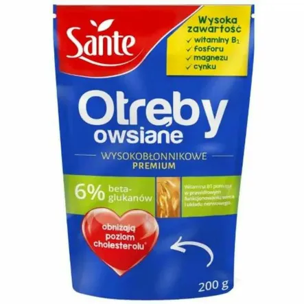 Otręby Owsiane Wysokobłonnikowe Premium 200 g - Sante